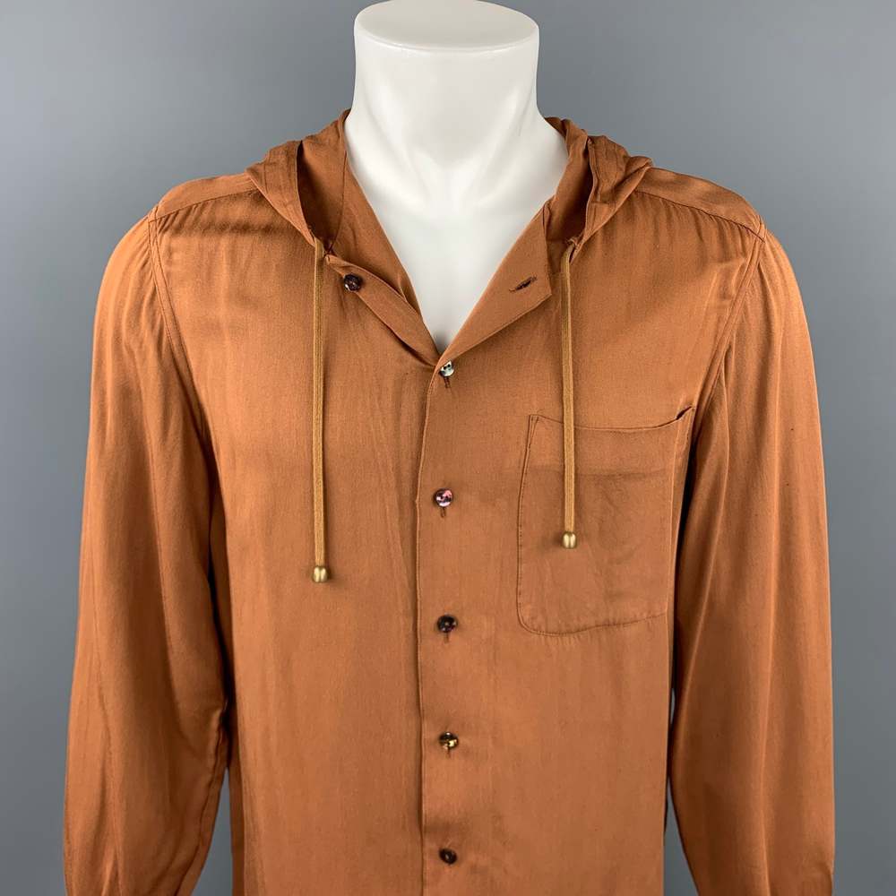Vintage JEAN PAUL GAULTIER Size 40 Tan Cotton Hooded Shirt Jacket - Picture 2 of 5
